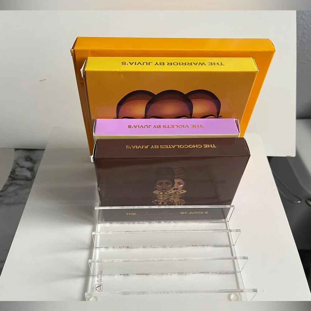 (2) Clear Glass Seven Slot Palette Holder